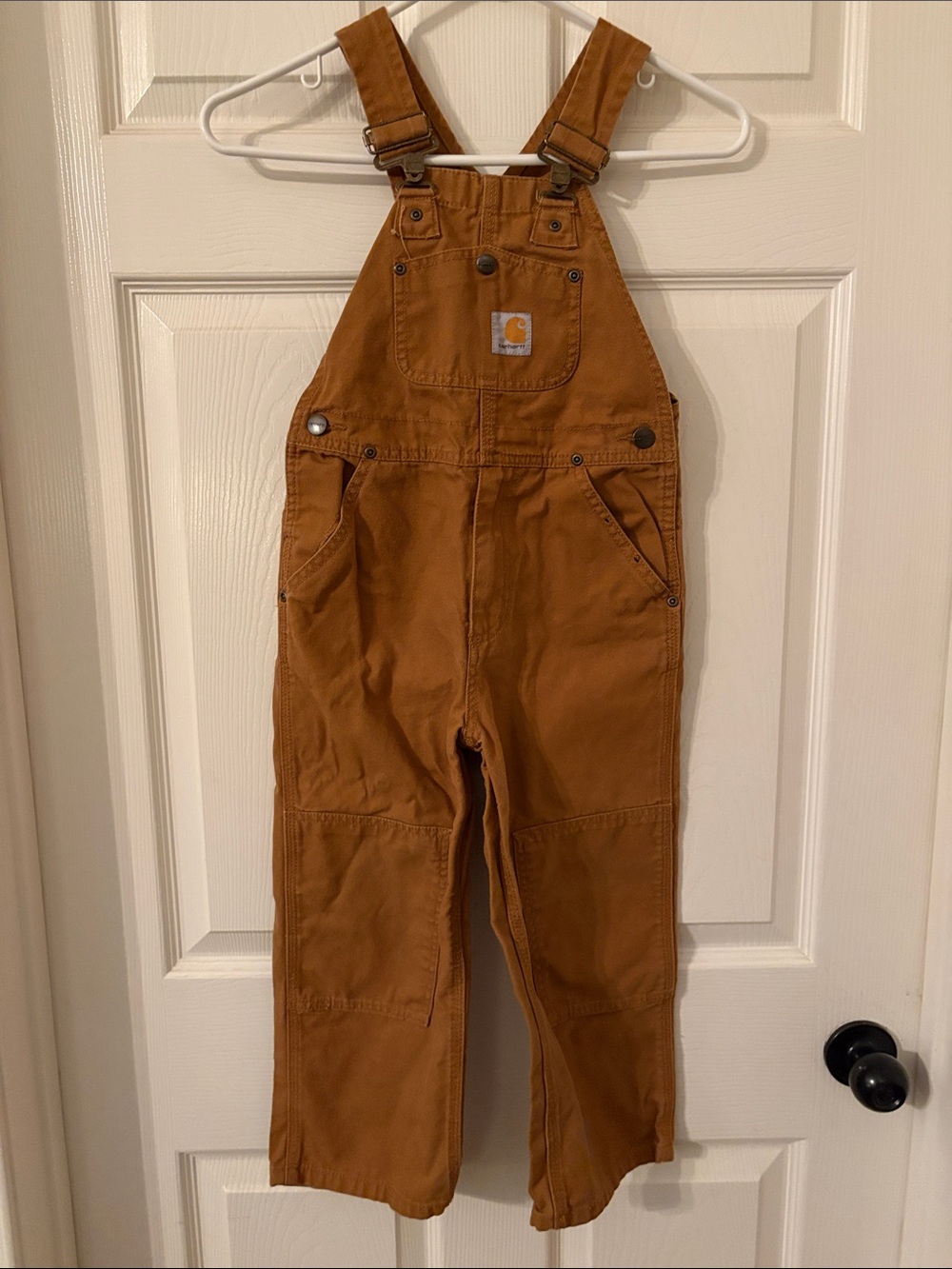Carhartt Kids Tan/Brown Duck Canvas Overalls. Size 5. New